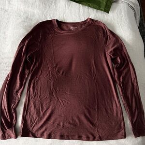 Women's Burgundy Long Sleeve Tee